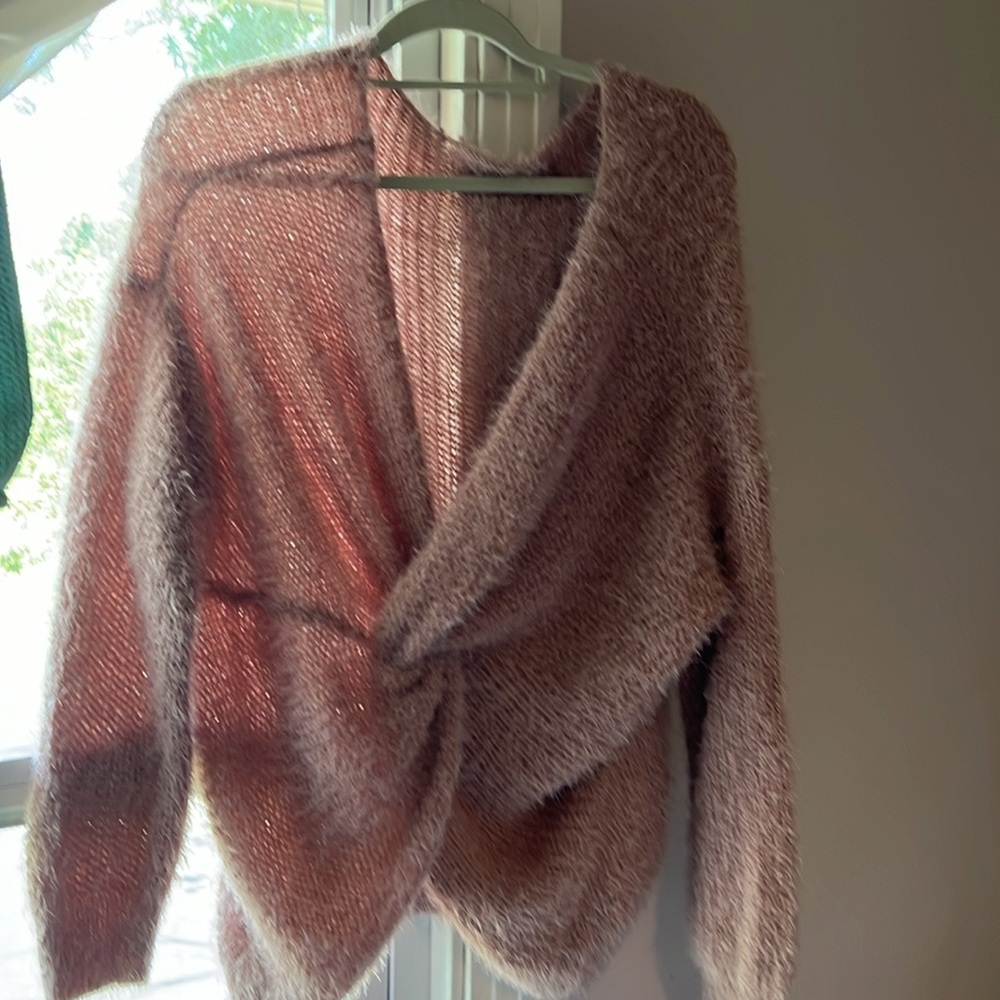 Fuzzy twist sweater - reversible